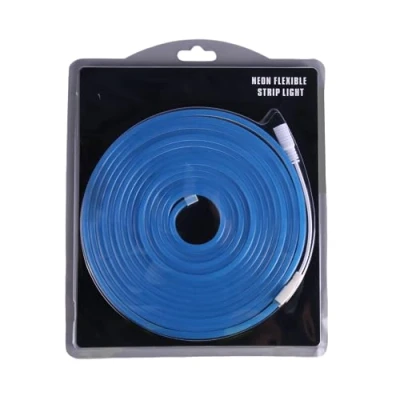 Afbeelding van Jandei Flexibele neonlichtstrip, 12 V, 5 m, 6 x mm, 120 leds/meter. Knip om de 2,5 cm. Binnen en buitendecoratie, Perfect voor thuis, bedrijven... (Blauw)