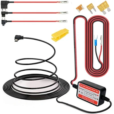 Afbeelding van Gebildet Dash Cam Hardwire Kit Mini USB 10ft 12V 24V tot 5V,Laagspanningsbeveiliging ACN/ACS/ACU Voeg een Circuitzekeringhouders Toe(Rechte Hoekl en Zekeringsset)