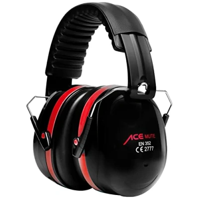 Afbeelding van ACE Mute EN 352 1 Koptelefoon met ruisonderdrukking, gehoorbescherming, rood zwart, één maat, SNR 32 DB
