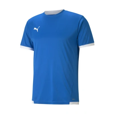 Afbeelding van puma Teamliga Sport Tshirt, Heren, Maat: XXL, Electric blue lemonade white