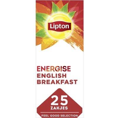 Afbeelding van Lipton Energise English Breakfast Thee doos 25 theezakjes