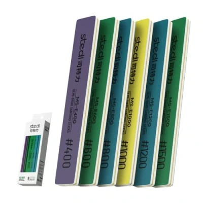 Afbeelding van stedi Lot de 6 bâtons ponçage, outils modélisme, polissage pour Gundam et réparation modèles miniatures en plastique (#400+#600+#800+#1000+#1200+#1500)