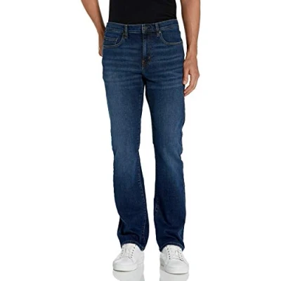 Image de Amazon Essentials Jean slim bootcut Men&#039;s, Bleu Foncé Vintage, 36W / 30L