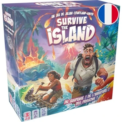Afbeelding van Asmodee SURVIVE THE ISLAND Familie gezelschapsspel voor kinderen vanaf 8 jaar Survival spel Ontsnap aan een eiland met schatten en monsters 45 minuten 2 tot 5 spelers In het Frans