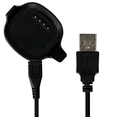 Afbeelding van kwmobile USB oplaadkabel geschikt voor Garmin Forerunner 10 / 15 kabel Laadkabel smartwatch in zwart