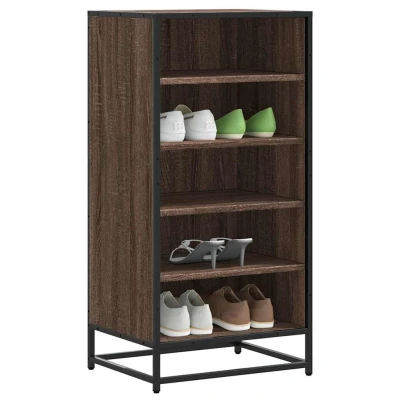 Afbeelding van Schoenenrek 48x38x97,5 cm bewerkt hout bruin eikenkleurig