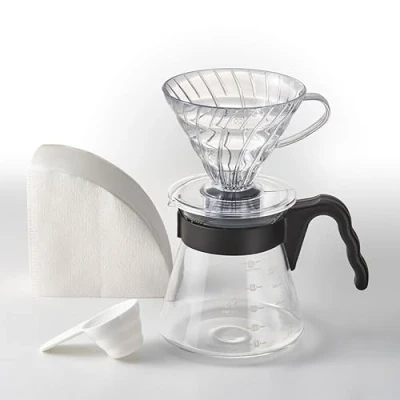 Afbeelding van Hario V60 Coffee Dripper and Server Set 02 Black