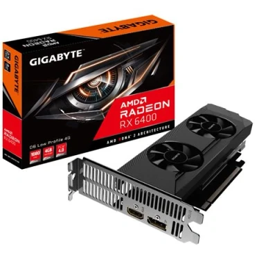 Image de Gigabyte Radeon RX 6400 D6 LOW PROFILE 4G Carte graphique 4 Go GDDR6 PCIe 4.0 profil bas HDMI, DisplayPort