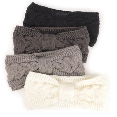 Image de DRESHOW Femmes Chaud Tricoté Bandeau Hiver Oreille Plus Crochet Tête Enveloppe épais Polaire Doublure Cheveux Bandes