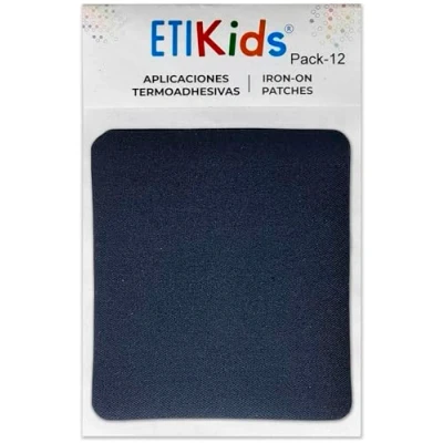 Afbeelding van 12 stuks strijkbare patches voor binnen en buiten, 8,7 x 10 cm, donkerblauw
