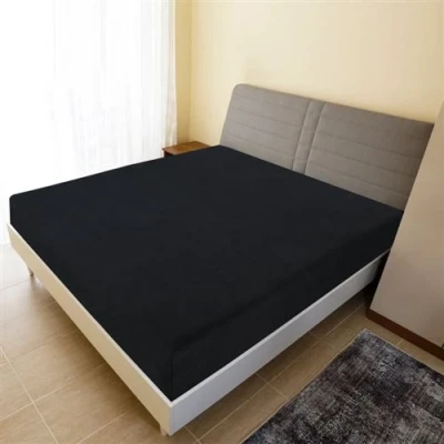 Afbeelding van Hoeslaken jersey 160x200 cm katoen zwart