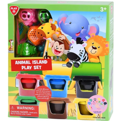 Afbeelding van Play Dieren Eiland Kleiset. 6 Kleipotjes