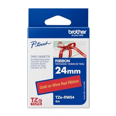 Afbeelding van Laminated Tape for Labelling Machines Brother TZE RW54 Red