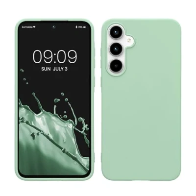 Afbeelding van kwmobile telefoonhoesje geschikt voor Samsung Galaxy A55 5G Hoesje smartphone Back cover in mat mintgroen