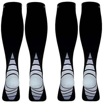 Afbeelding van (2 paar) Compressiesokken, compressiekousen voor heren, dames, hoge damessokken vliegreizen, zwangere vrouwen, moederschap, kuitcompressiemousen, kniekousen