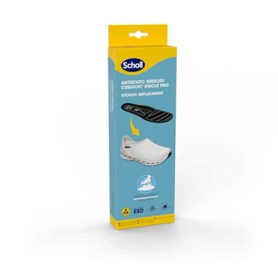 Afbeelding van SCHOLL Memory Cushion Antistatic Insole Pro Evoflex Black Unisex Inlegzolen Zwart Maat 42