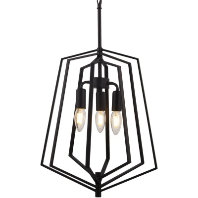 Afbeelding van Hanglamp Slinky, 3 lamps, zwart, Ø 35 cm