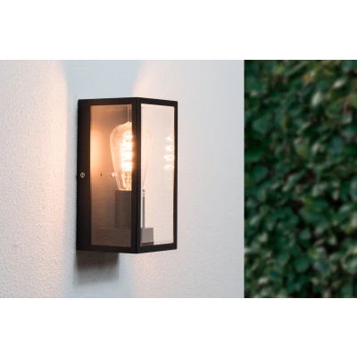 Afbeelding van Wandlamp Glas, Modern Design, E27 Fitting, Spatdicht IP44, Zwart