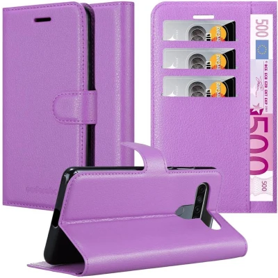 Afbeelding van Cadorabo Hoesje geschikt voor LG K61 in MANGAAN PAARS Beschermhoes met magnetische sluiting, standfunctie en kaartvakje Book Case Cover Etui