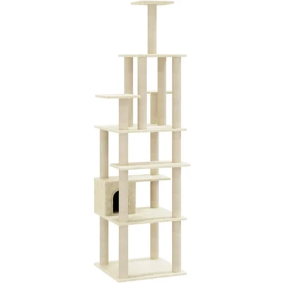 Afbeelding van vidaXL Kattenkrabpaal met sisal krabpalen 183 cm crèmekleurig