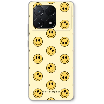 Afbeelding van Case Company® hoesje geschikt voor Xiaomi Poco X6 Pro Smiley N2 Soft Cover Telefoonhoesje Bescherming aan alle Kanten en Schermrand