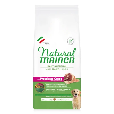 Afbeelding van 12 kg Natural Trainer droogvoer + 400 g passend natvoer gratis! Adult Maxi Ham Medium &amp; met
