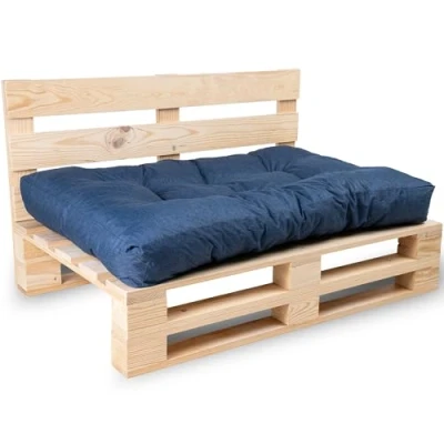 Afbeelding van Paletkussens/matras, bank, fauteuil, zitvlak voor europallets zitting (blauw, kussen 120 x 80 cm)