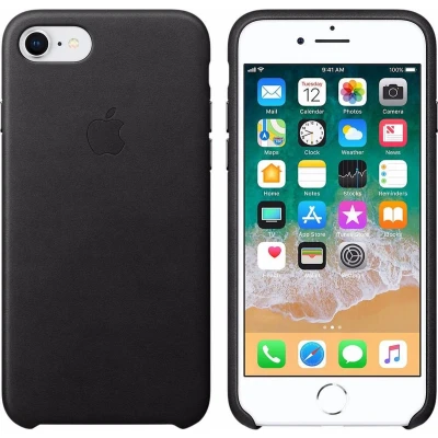 Afbeelding van Apple Leather Case Black iPhone 8/SE 2020/SE 2022