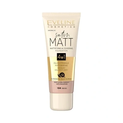 Afbeelding van Eveline Satin Matt Foundation Matting Face Primer 104 Beige 30Ml