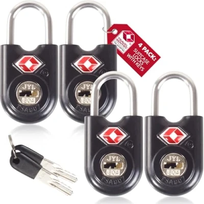 Afbeelding van OW Travel TSA sleutelhangslot voor koffer. sleutelslot slot bagage kluisje opslag tent camping hangslot VS. Vliegtuig reisaccessoires: met sleutel koffer TSA007, 40)