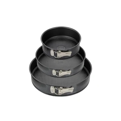 Afbeelding van Set van 3 ronde scharnierende vormen, 20 cm, 24 cm en 28 Zenker Black Metallic
