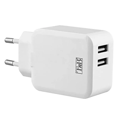 Image de T&#039;nB Adaptateur secteur 24 Watt 4.8 A Smart IC 2 connecteurs de sortie (USB) blanc