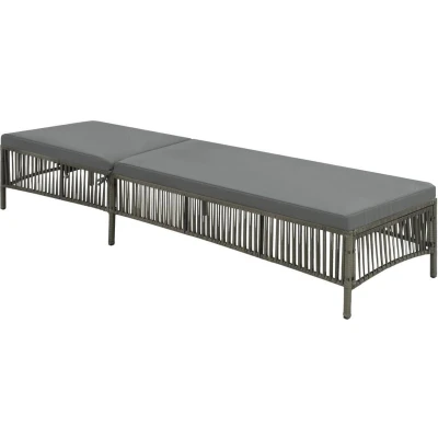 Afbeelding van Ligbed met kussen poly rattan grijs