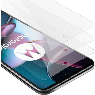 Afbeelding van Cadorabo 3x Screenprotector geschikt voor Motorola EDGE 30 PRO / EDGE+ Beschermende Pantser Film in KRISTALHELDER Getemperd (Tempered) Display beschermend glas 9H hardheid met 3D Touch
