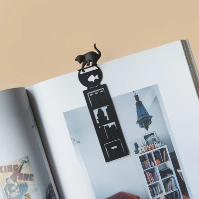 Afbeelding van Boekenlegger Vissende Kat