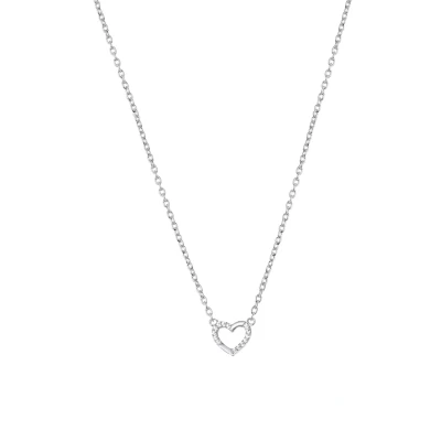 Afbeelding van Lucardi MET Zirkonia Ketting silvercoloured, Dames, Maat: 42, Silver coloured
