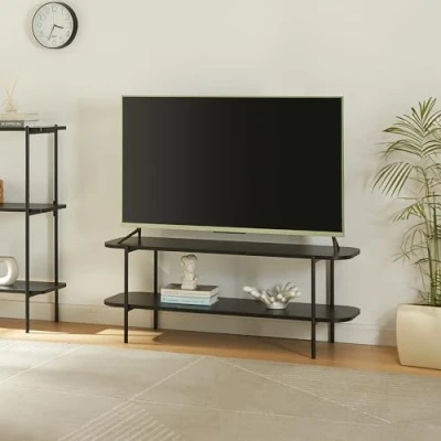 Afbeelding van TV meubel Samnanger met plank 120x40x45 cm zwart [en.casa]