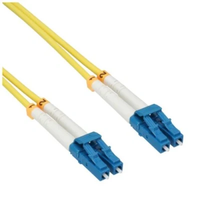 Image de InLine Cordon de raccordement mode unique LC (M) pour 10 m fibre optique duplex 9 / 125 micromètres OS2 sans halogène jaune