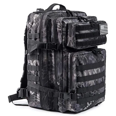 Afbeelding van QT&amp;QY 45 liter Tactische rugzak, militaire stormtas, Molle, grote capaciteit, noodtas, camouflage, wandelen, kamperen, trekking, rugzak voor de jacht