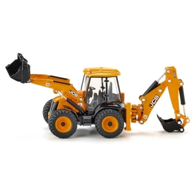 Afbeelding van Siku JCB 4CX tractor met voor en achterlader 1:50