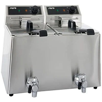 Afbeelding van Saro Frituurpan Dubbel RVS 2x8 Liter 2x3kW Model EF 88 443 6015 Horeca