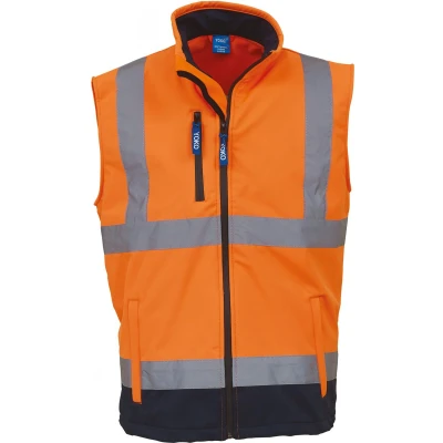 Afbeelding van Yoko Signalisatiegilet van softshell YHV006 Hi Vis Orange / Navy