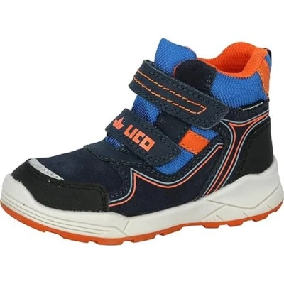 Afbeelding van LICO Tarik V Unisex Sneakers hoog voor kinderen, Maat: 29, Marine/orange Leer en textiel