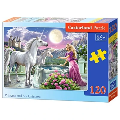 Afbeelding van Princess and her Unicorns 120 stukjes