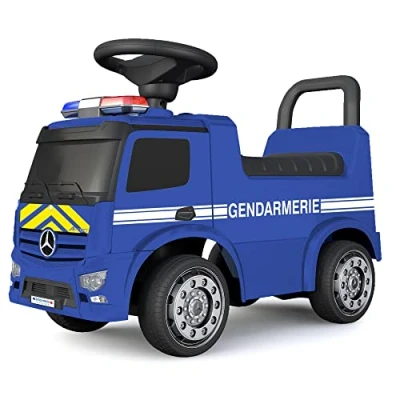 Afbeelding van TURBO CHALLENGE Mercedes Antos Gendarmerie Loopwagen 119215 Vrijwielen Blauw Max 25kg Kunststof Batterijen niet inbegrepen Kinderspeelgoed Cadeau Vanaf 12 maanden