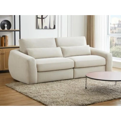Afbeelding van Vente unique Zitbank 3 plaatsen in beige stof GUSANA L 233 cm x H 91 D 110