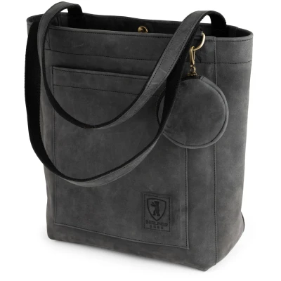 Afbeelding van Berliner Bags Seville Vintage lederen handtas voor dames, grijs., Minimalistisch