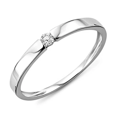 Afbeelding van Miore Ring met Diamant Dames 9 Karaat Kleur Witgoud