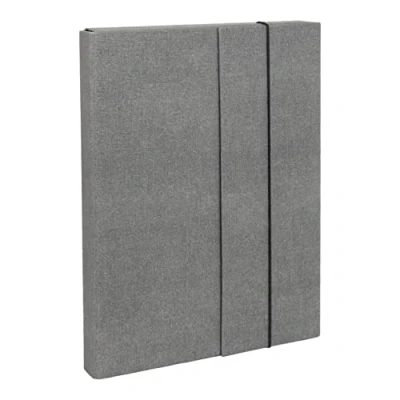 Afbeelding van Bigso Box of Sweden OLOF A4 map met elastiek, documentenmap van vezelplaat en papier in linnenlook, extra ruime voor documenten, bestanden, documenten enz., grijs