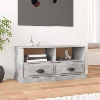Afbeelding van Tv meubel 93x35,5x45 cm bewerkt hout betongrijs